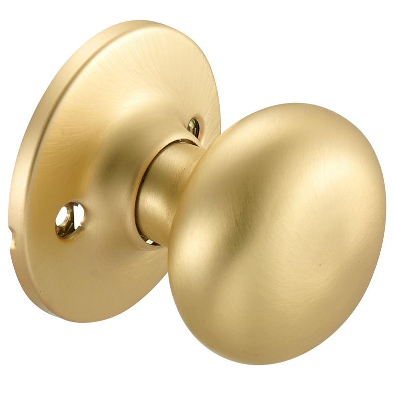 Pemberly Row Cambridge Passage Brass Door Knob in Satin Gold Classic Style