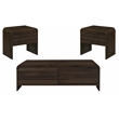 Pemberly Row 3-Piece Wood Cocktail and End Table Set in Walnut