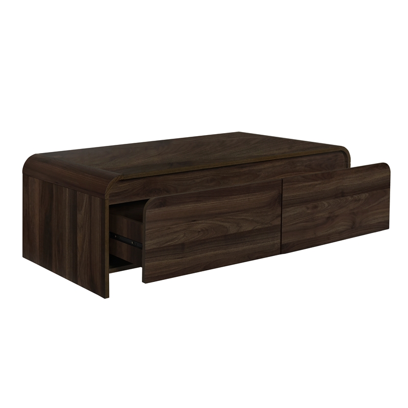 Pemberly Row 3-Piece Wood Cocktail and End Table Set in Walnut