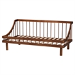 Pemberly Row Mid-Century Modern Walnut Wood Twin Daybed with Slats