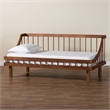 Pemberly Row Mid-Century Modern Walnut Wood Twin Daybed with Slats