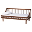 Pemberly Row Mid-Century Modern Walnut Wood Twin Daybed with Slats