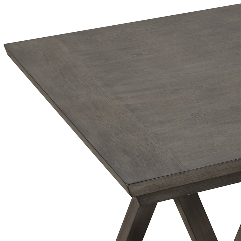 Pemberly Row 7-Piece Wood Dining Table Set with Upholstered Chairs in Gray