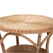 Pemberly Row Bohemian Natural Rattan Coffee Table with Shelf