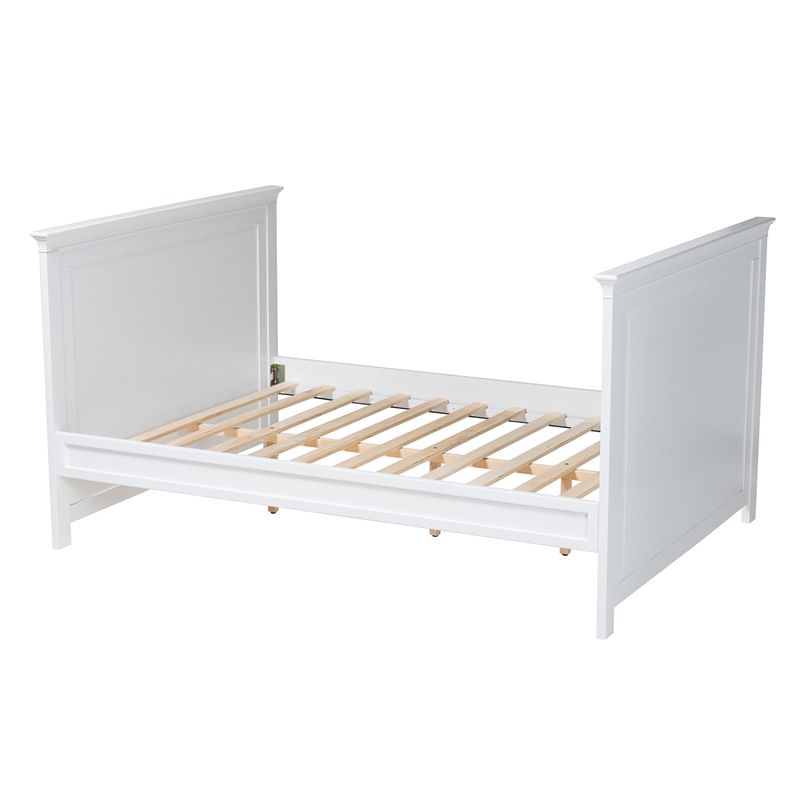Pemberly Row White Traditional Rubberwood Twin Daybed with Inset Panels