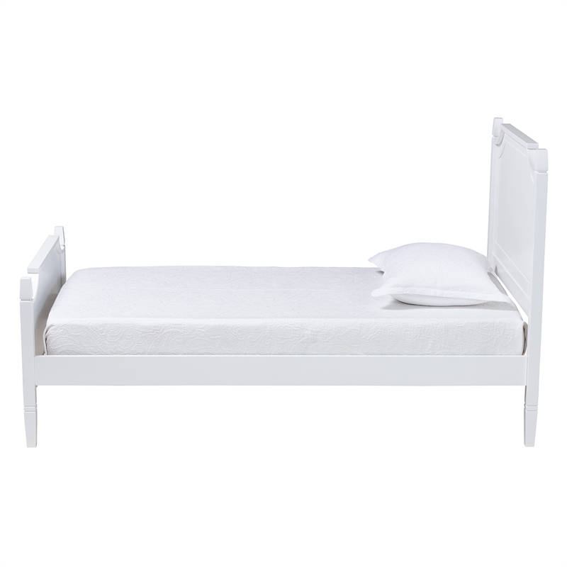 Pemberly Row Mariana White Full Size Platform Rubberwood Bed