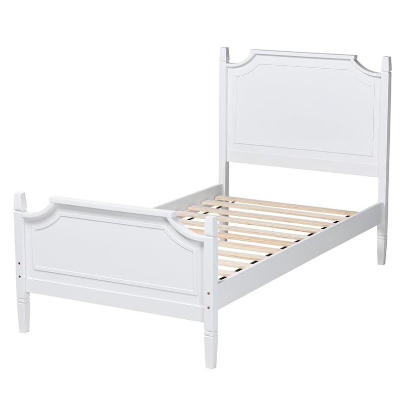 Pemberly Row Mariana White Full Size Platform Rubberwood Bed