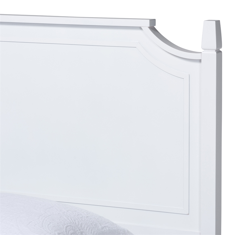 Pemberly Row Mariana White Full Size Platform Rubberwood Bed