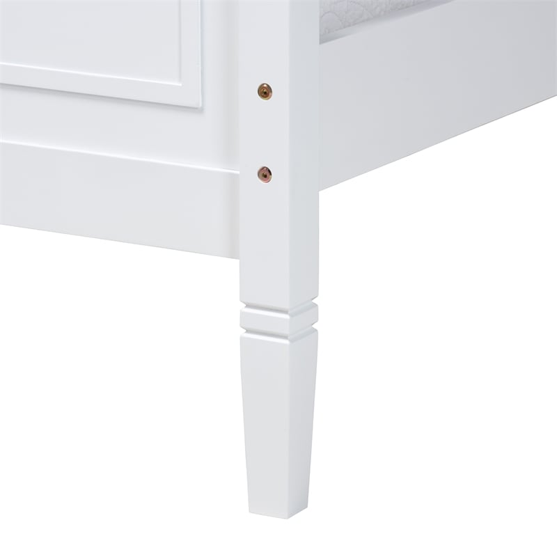 Pemberly Row Mariana White Full Size Platform Rubberwood Bed