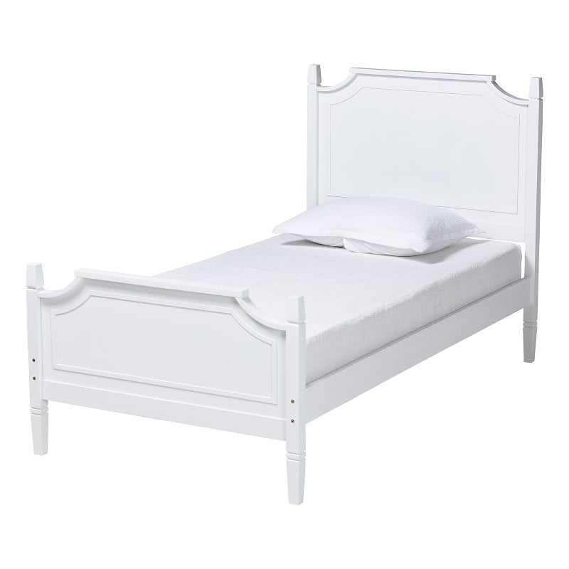 Pemberly Row Mariana White Full Size Platform Rubberwood Bed