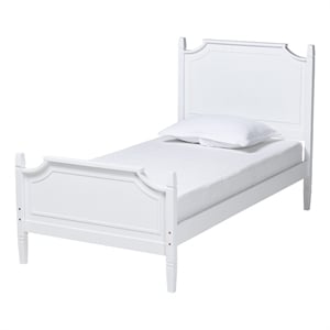 Pemberly Row Mariana White Full Size Platform Rubberwood Bed
