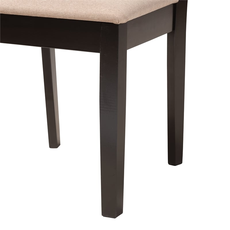 Pemberly Row Olympia 6-Piece Wood Dining Set in Beige and Espresso Brown