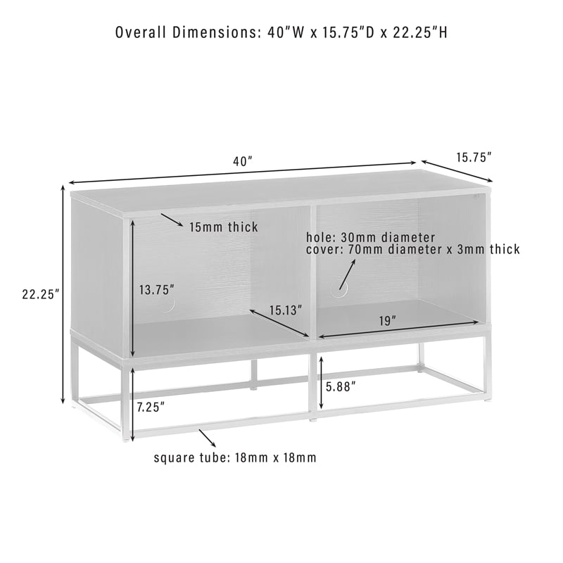 Pemberly Row Wood and Steel Modern TV Stand in Black for TVs Up to 43 in