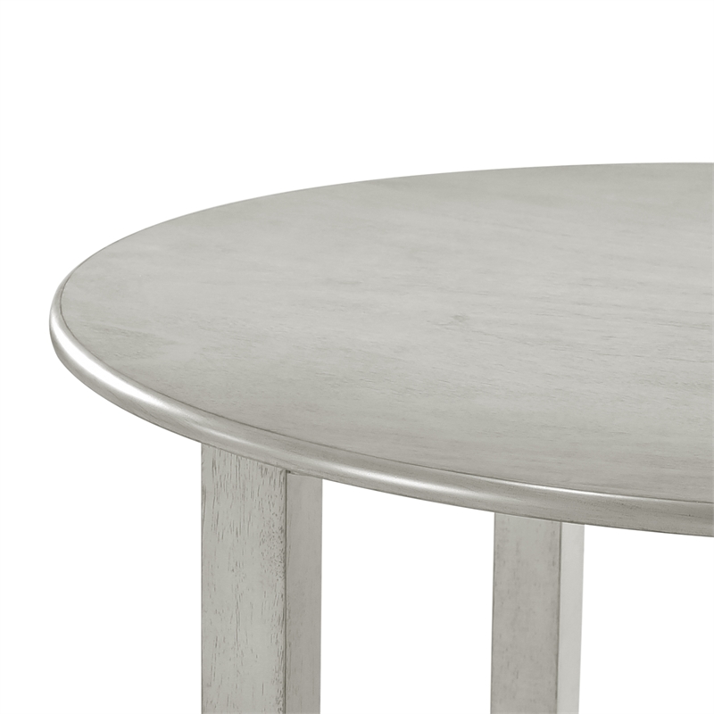 Pemberly Row 5-Piece Round Wood Dining Set with 4 Chairs in Driftwood