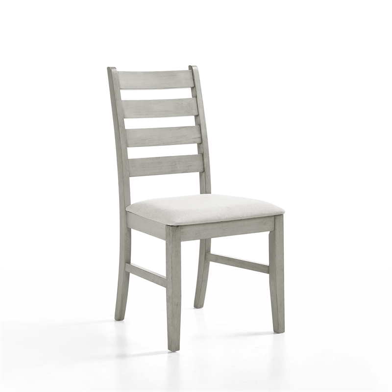 Pemberly Row 5-Piece Round Wood Dining Set with 4 Chairs in Driftwood