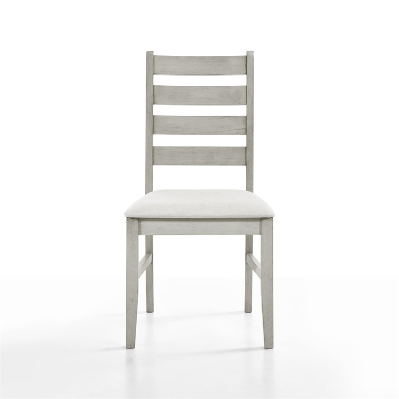 Pemberly Row 5-Piece Round Wood Dining Set with 4 Chairs in Driftwood