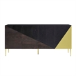 Pemberly Row Wood & Metal Mid-Century Sideboard in Black & Gold