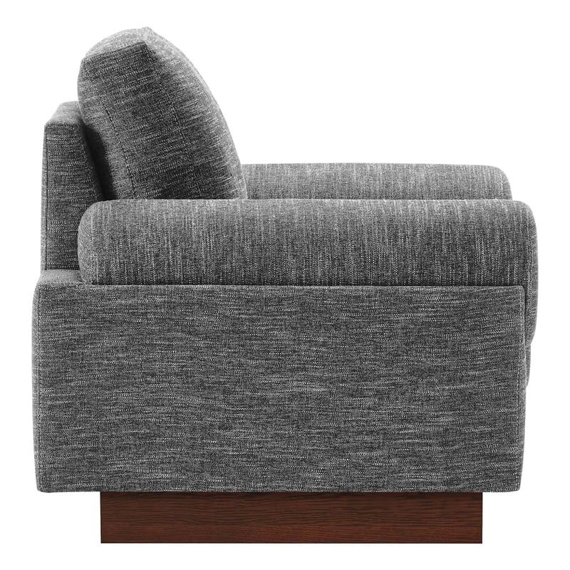 Pemberly Row Upholstered Armchair with Bolster Armrests in Gray