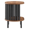 Pemberly Row Wood Side Table with Open Center Storage in Walnut