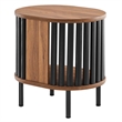 Pemberly Row Wood Side Table with Open Center Storage in Walnut