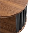 Pemberly Row Wood Side Table with Open Center Storage in Walnut
