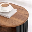Pemberly Row Wood Side Table with Open Center Storage in Walnut