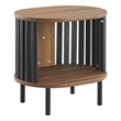 Pemberly Row Wood Side Table with Open Center Storage in Walnut