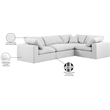 Pemberly Row White Linen Fabric 4-Piece Modular Sectional