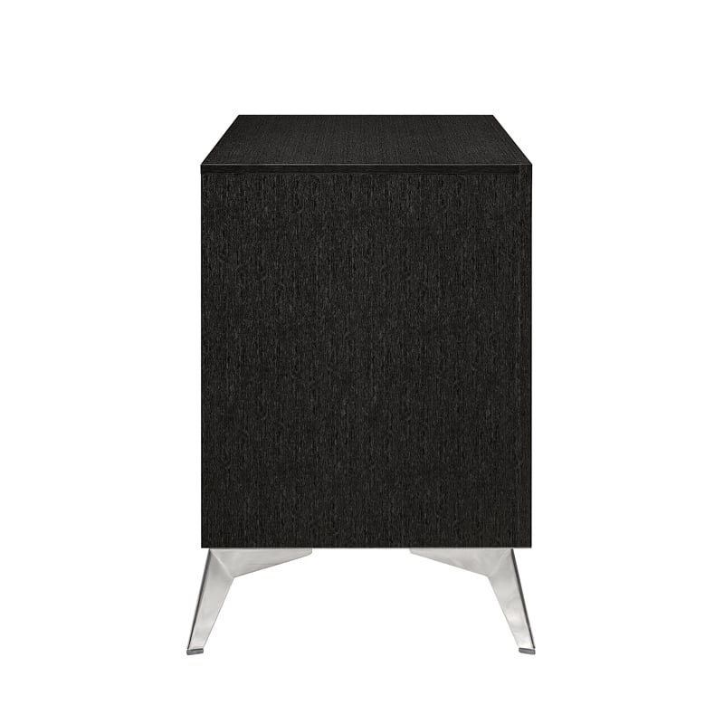 Pemberly Row 2-Drawer Solid Wood Nightstand in Black