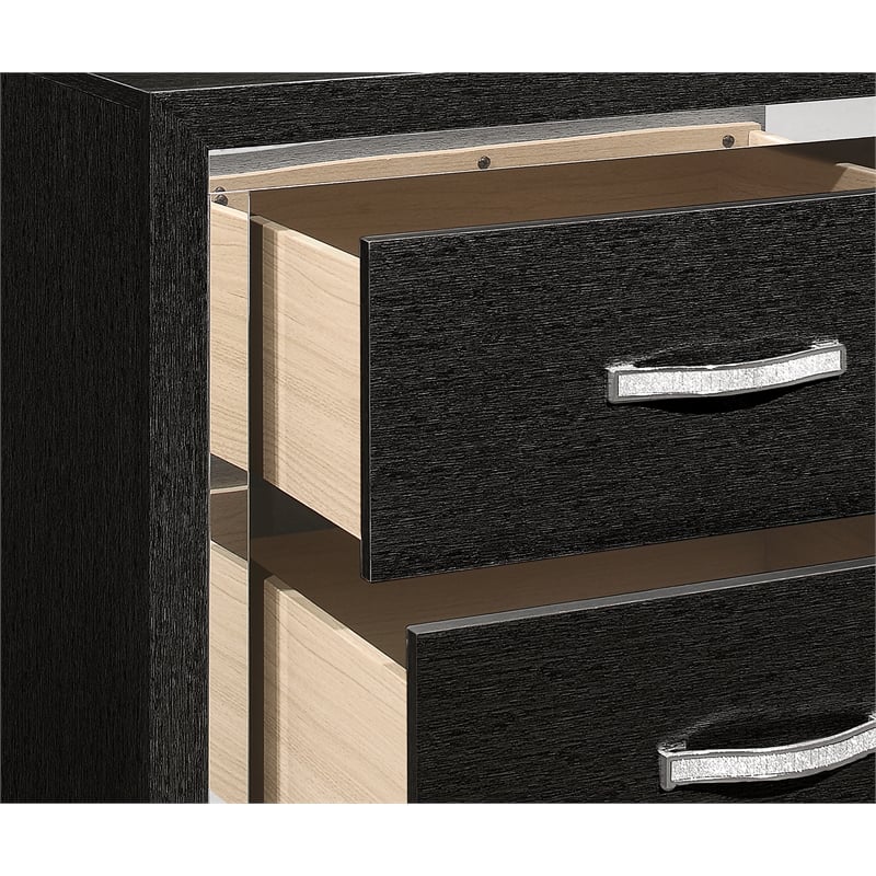 Pemberly Row 2-Drawer Solid Wood Nightstand in Black
