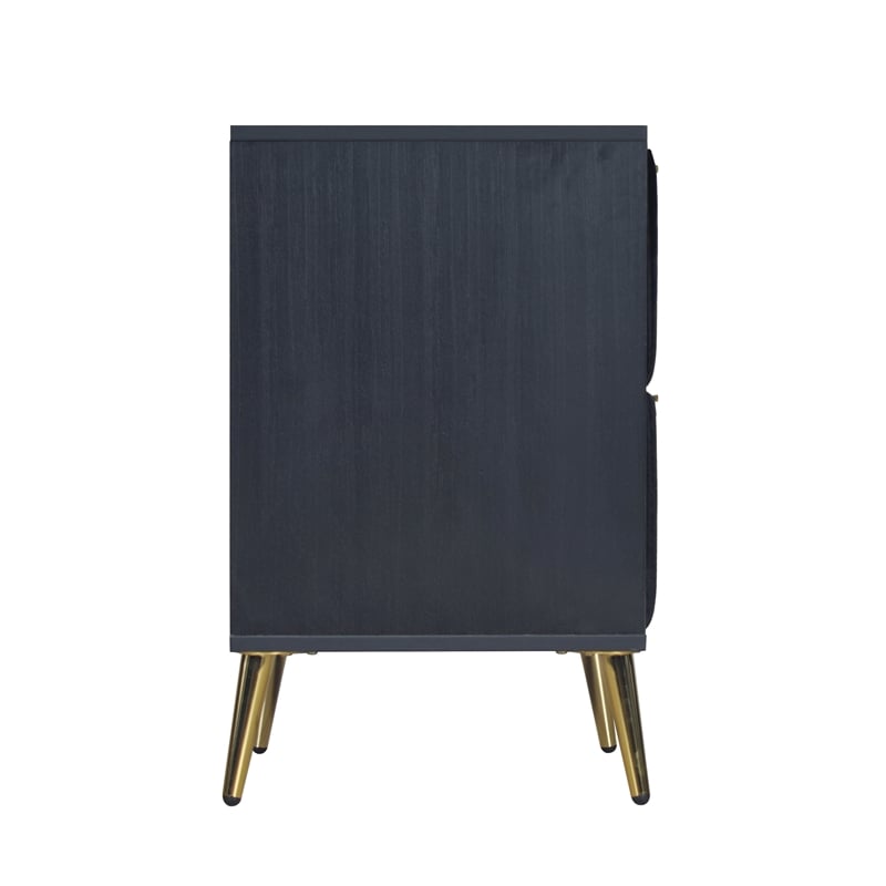 Pemberly Row 2-Drawer Wood Nightstand in Black