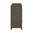 Pemberly Row Landon 6-Drawer Solid Wood Dresser in Walnut