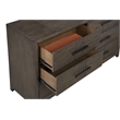 Pemberly Row Landon 6-Drawer Solid Wood Dresser in Walnut