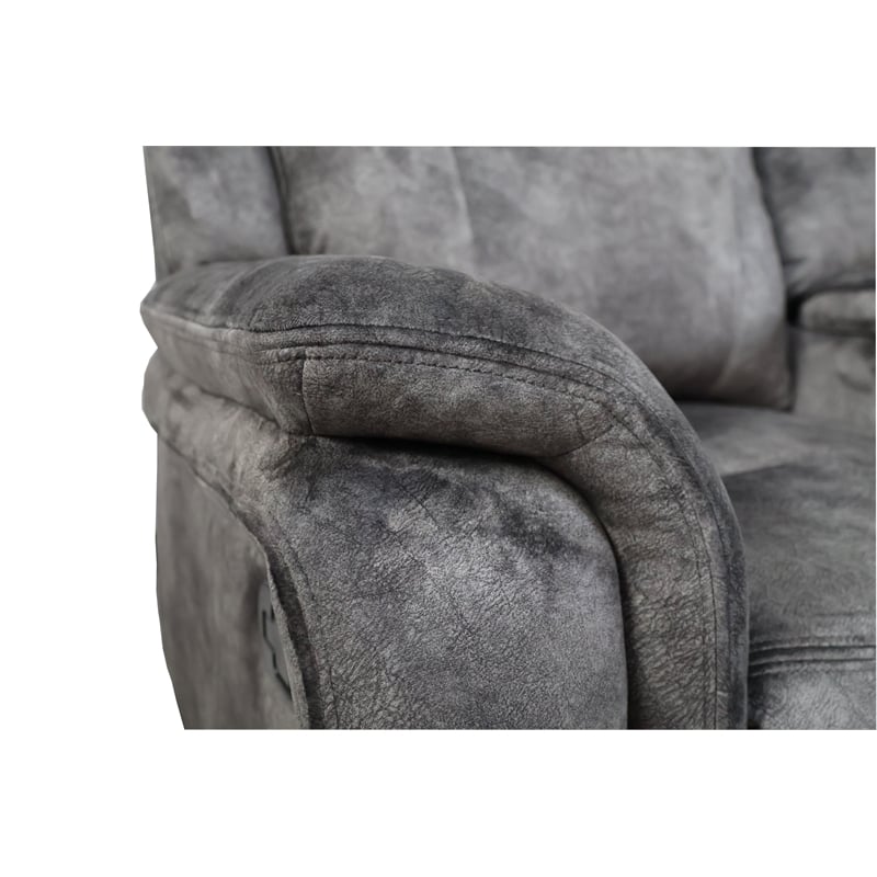 Pemberly Row Console Loveseat with Polyester Fabric in Slate