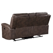 Pemberly Row Polyester Fabric Console Loveseat in Mocha with Cupholders