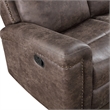 Pemberly Row Polyester Fabric Console Loveseat in Mocha with Cupholders