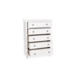 Pemberly Row Solid Wood 5-Drawer Chest in White Finish