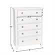 Pemberly Row Solid Wood 5-Drawer Chest in White Finish