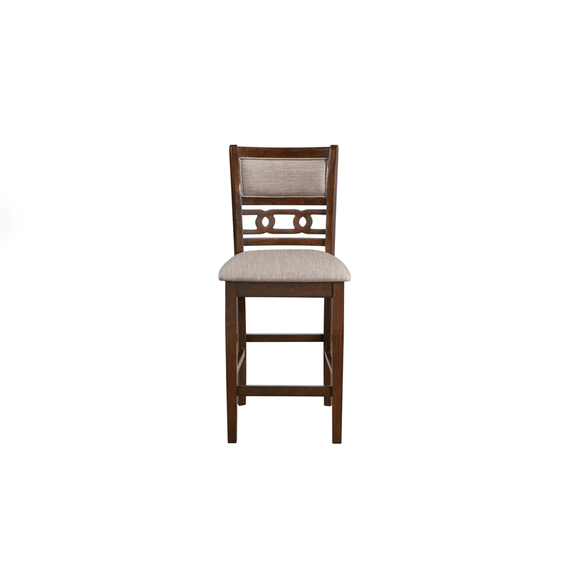 Pemberly Row Set of 4 Solid Wood Counter Chairs in Cherry Finish