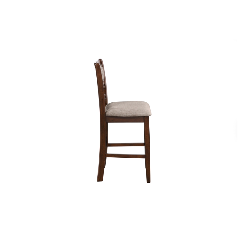 Pemberly Row Set of 4 Solid Wood Counter Chairs in Cherry Finish