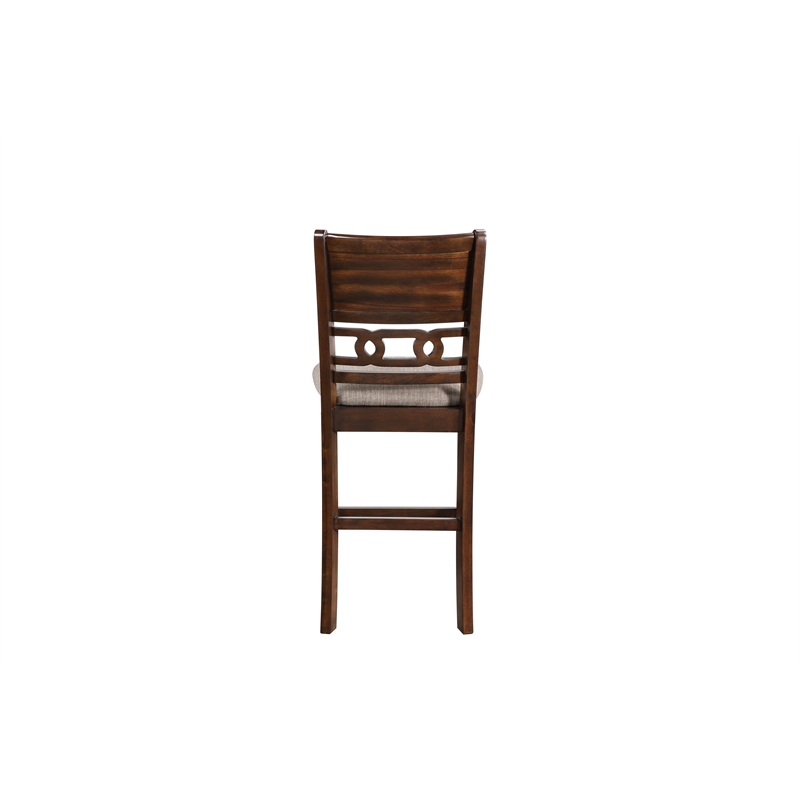 Pemberly Row Set of 4 Solid Wood Counter Chairs in Cherry Finish