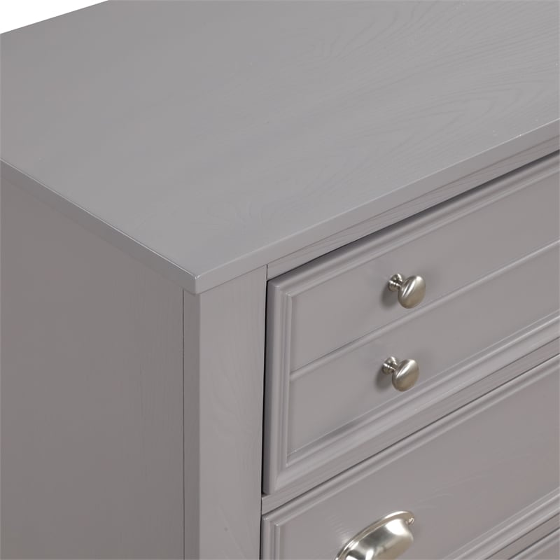 Pemberly Row Jamestown Gray 5-Drawer Solid Wood Bedroom Chest