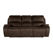 Pemberly Row Dual Recliner Sofa in Rustic Brown Leather-Look Upholstery