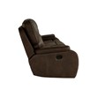 Pemberly Row Dual Recliner Sofa in Rustic Brown Leather-Look Upholstery