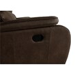Pemberly Row Dual Recliner Sofa in Rustic Brown Leather-Look Upholstery