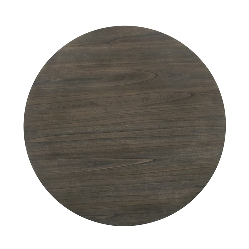 Pemberly Row 5-Piece Solid Wood Round Dining Table Set in White/Brown
