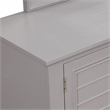 Pemberly Row Acacia Wood 5-Drawer Dresser & Mirror Transitional Gray