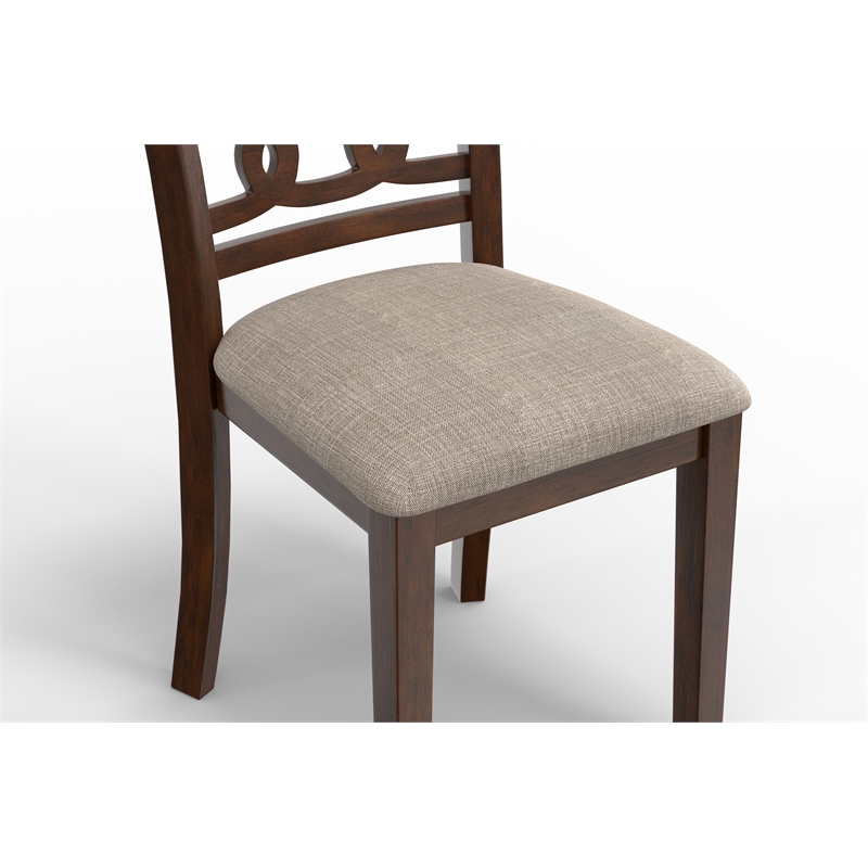Pemberly Row Solid Wood Dining Chair in Cherry (Set of 4)