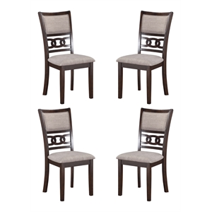 Pemberly Row Solid Wood Dining Chair in Cherry (Set of 4)