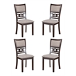 Pemberly Row Solid Wood Dining Chair in Cherry (Set of 4)